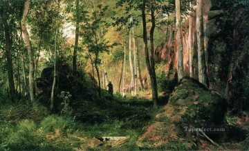 風景 Painting - ハンターのいる風景 ヴァラーム島 1867年 イワン・イワノビッチの森